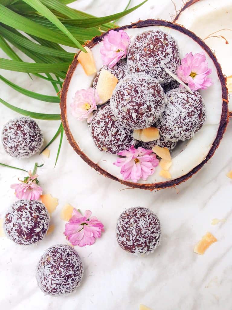 chocolate coconut bliss balls