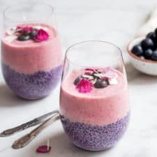 Layered acai chia pudding