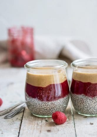 peanut butter and jelly chia parfait