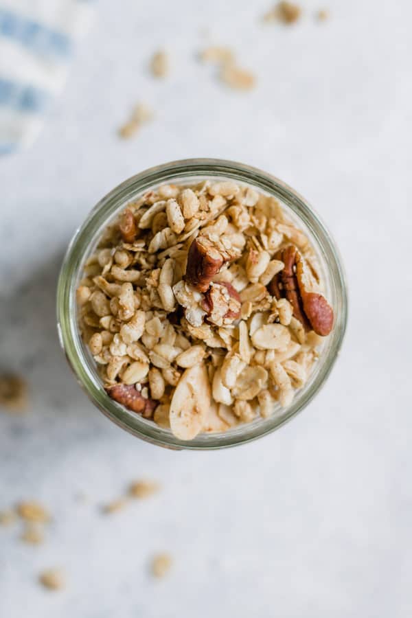 sweet and salty maple pecan granola