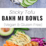 banh mi bowl with tofu and asian vegetables in a bowl
