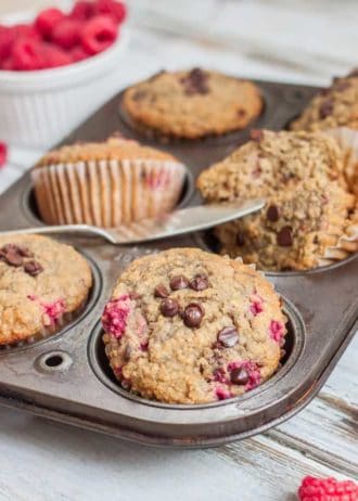 healthy raspberry muffins