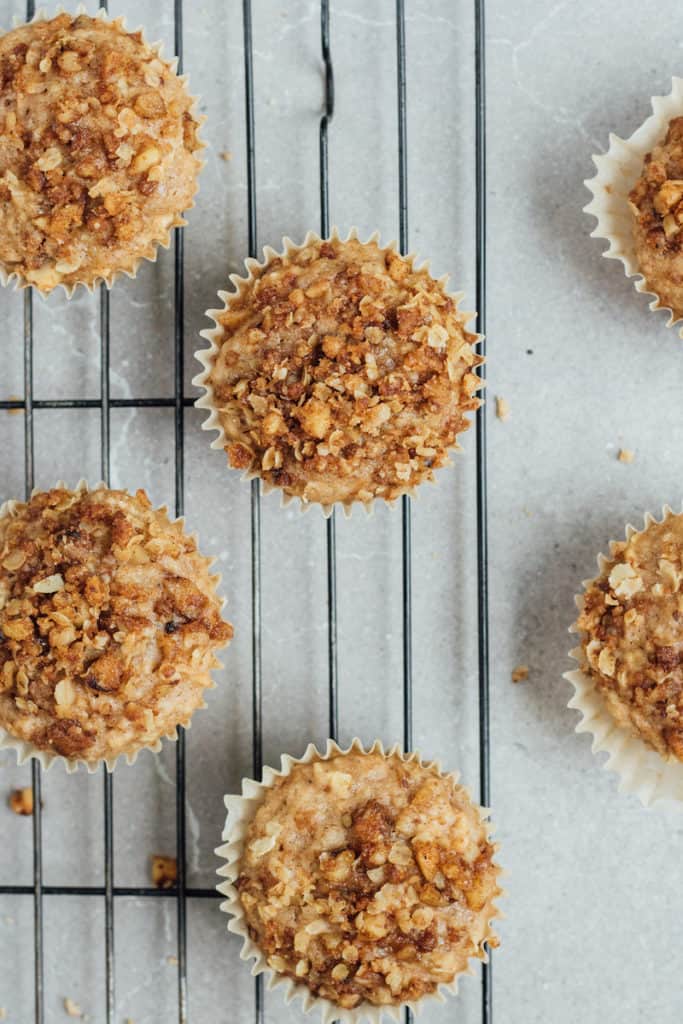 vegan apple crumb muffins