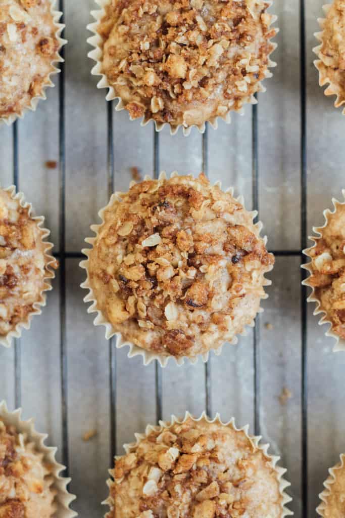 vegan apple crumb muffins