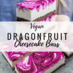 vegan dragonfruit cheesecake bars