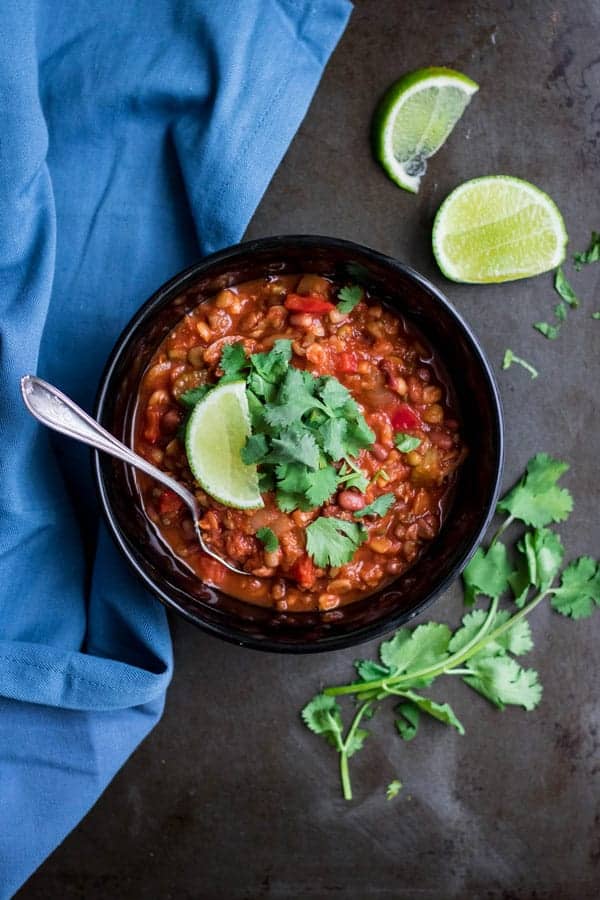 sprouted lentil chipotle chili
