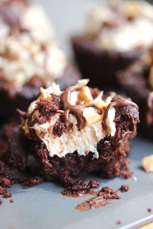Peanut Butter Cheesecake Brownie Cups 4