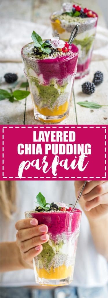 Choosingchia.com| This layered chia pudding with fruit puree is the perfect refreshing and healthy breakfast! 