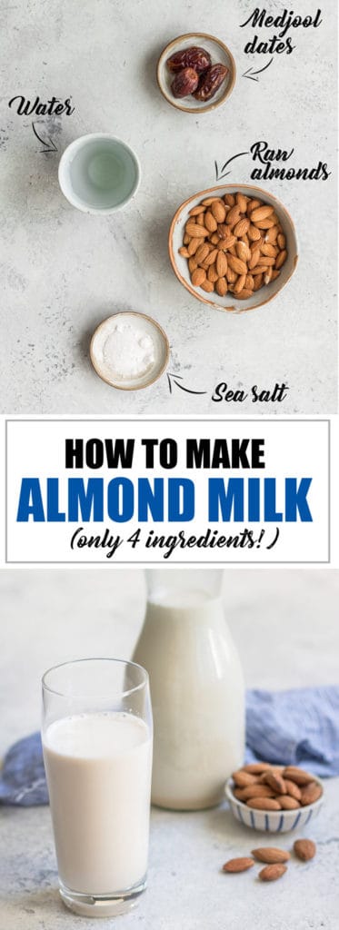 Choosingchia.com| ever wondered how to make almond milk at home? All you need is 4 simple ingredients!