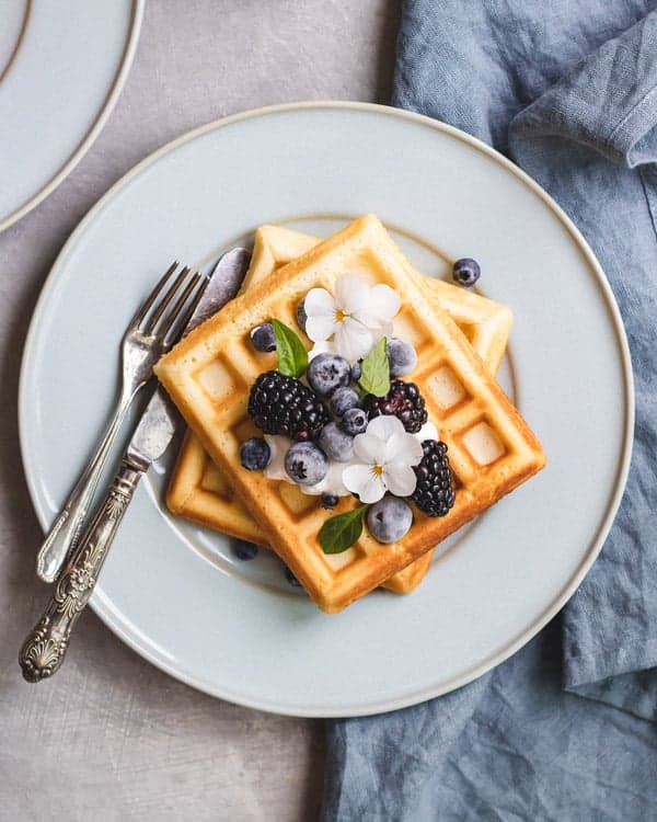 Belgian Waffles with Berry Compote - Pastries Like a Pro