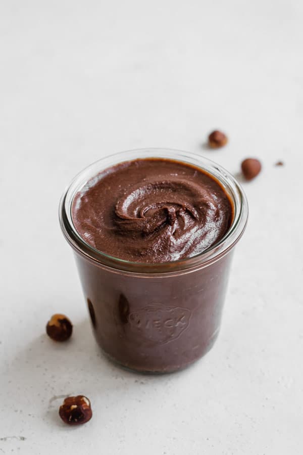 This homemade vegan nutella is a healthy recipe that is so easy to make. It's dairy-free, gluten-free, paleo, and refined-sugar free!