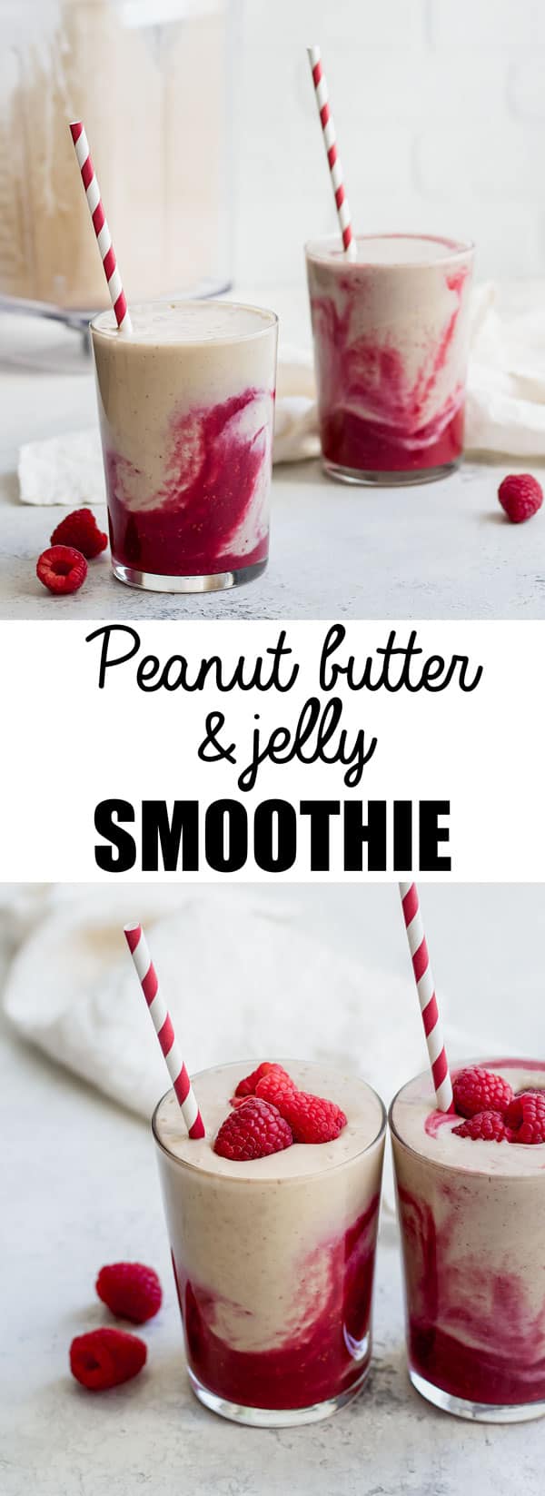 This peanut butter and jelly smoothie is a healthy and filling vegan breakfast that is loaded with protein!