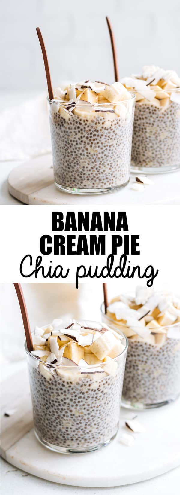 This banana cream pie chia pudding is a healthy recipe loaded wit creamy banana flavour. Vegan+ Gluten-free