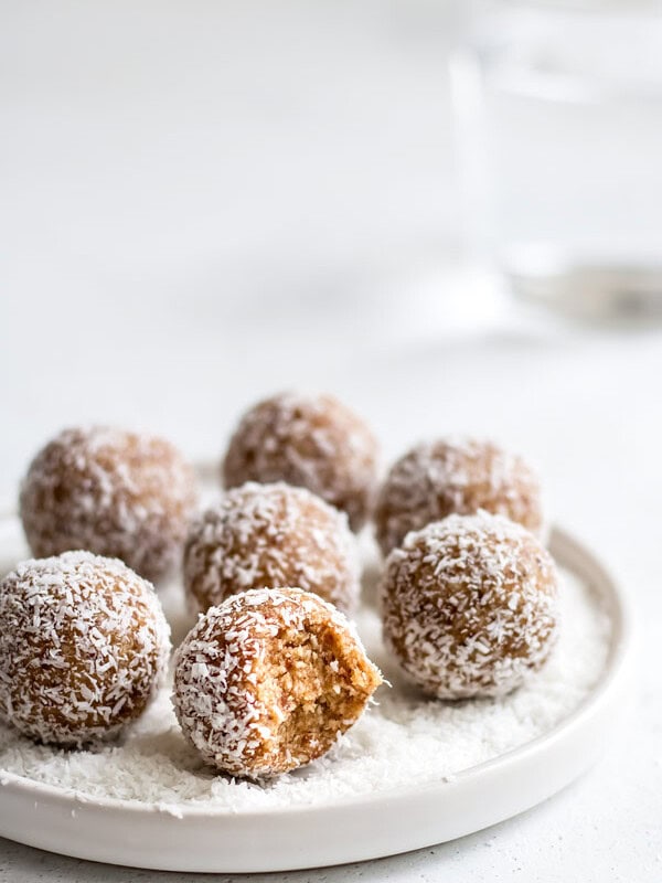 salted caramel coconut bliss balls