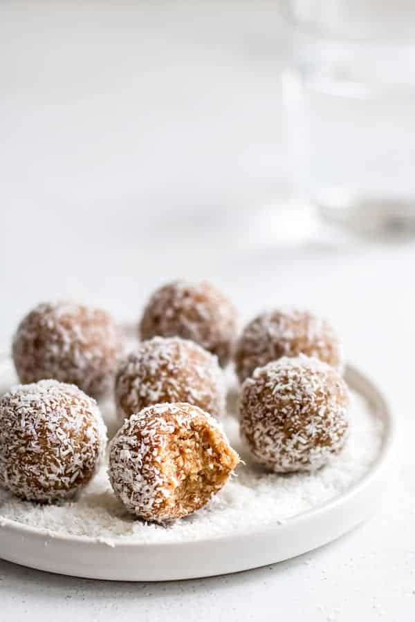 salted caramel coconut bliss balls