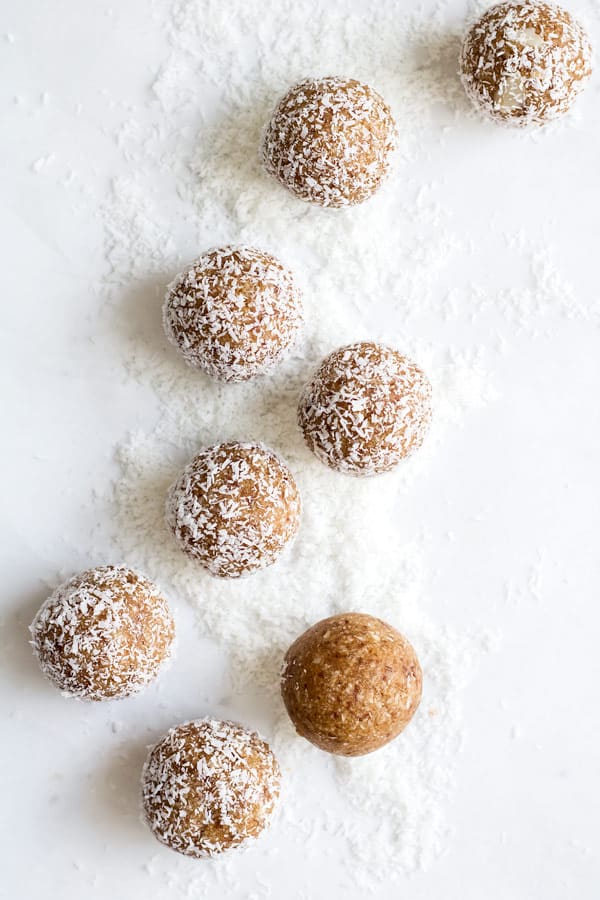 salted caramel coconut bliss balls