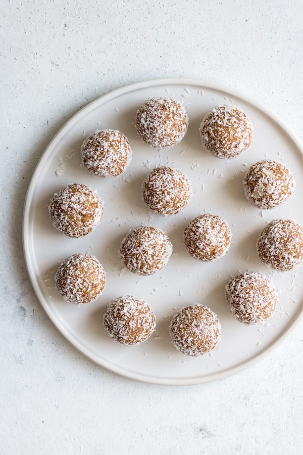 salted caramel coconut bliss balls