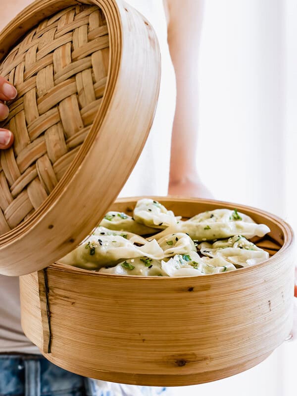Edamame and truffle dumplings