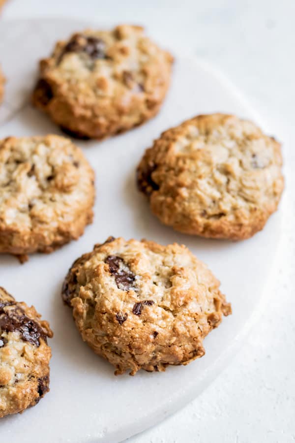 chocolate chunk tahini oatmeal cookies