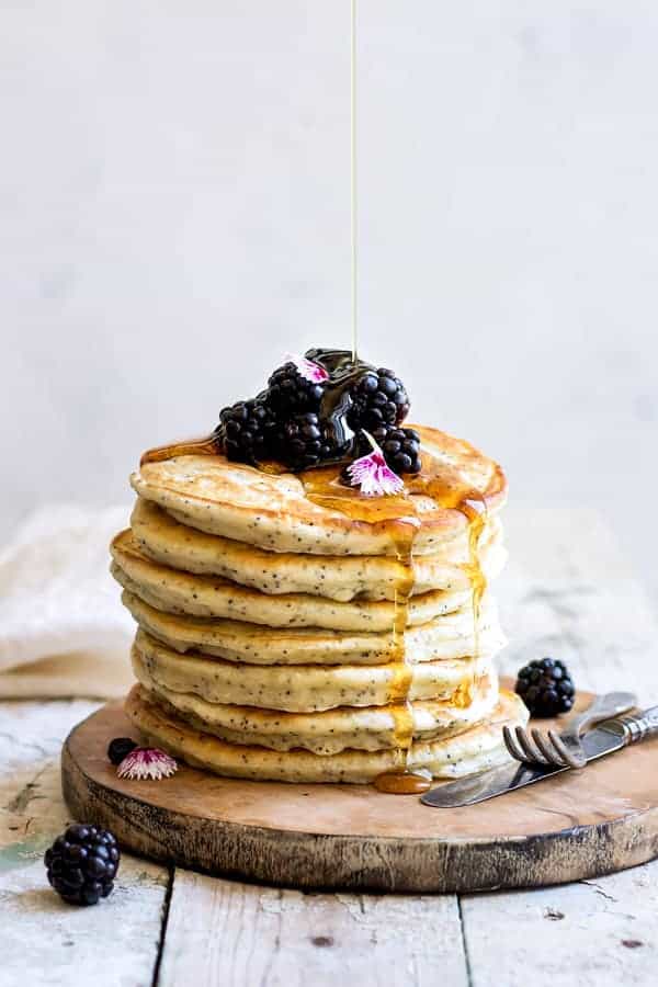 Lemon Poppy Seed Spelt Pancakes - Choosing Chia