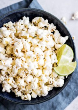 Popcorn with sea salt and lime zest