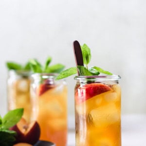 cold brew peach iced tea