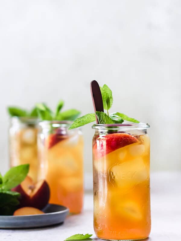cold brew peach iced tea