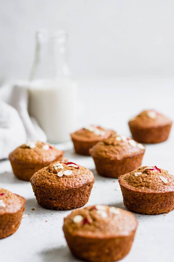 rhubarb oat bran muffins