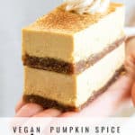 vegan pumpkin spice cheesecake bars