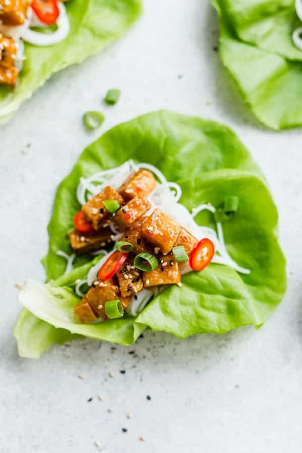 sweet chili vegan lettuce wraps