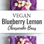Vegan Blueberry Lemon Cheesecake Bars