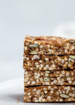 puffed quinoa, date & peanut butter bars
