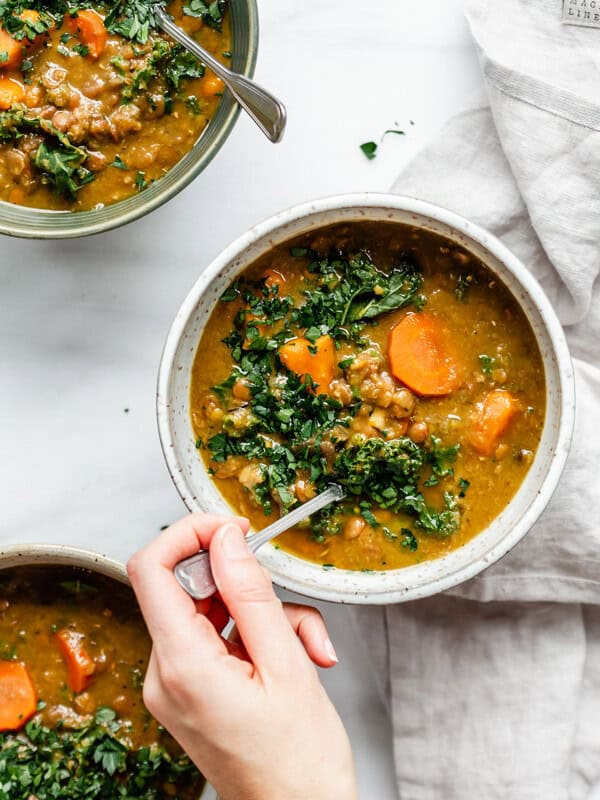 weeknight slow cooker lentil soup