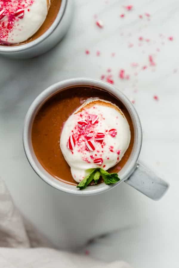 vegan peppermint hot chocolate