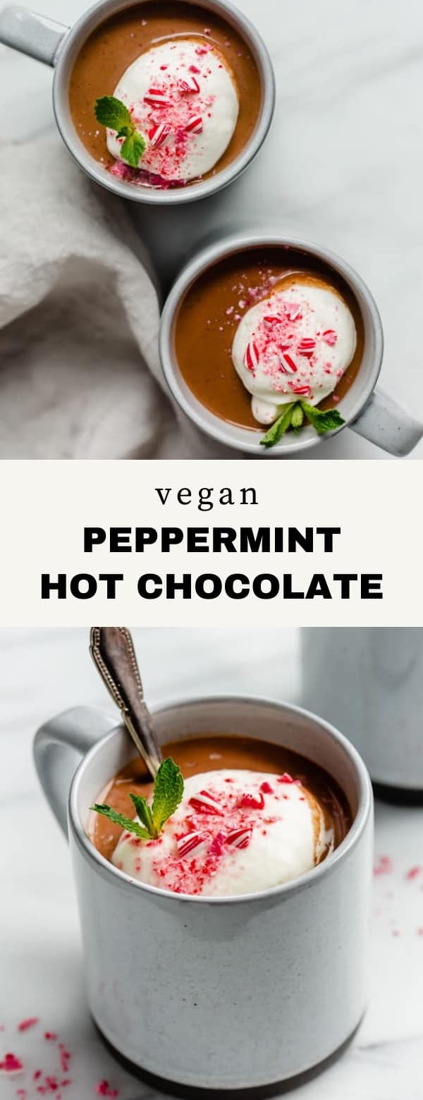 Vegan Peppermint Hot Chocolate - Choosing Chia