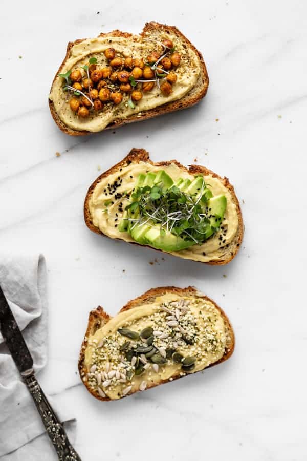 Hummus Toast 3 Ways - Choosing Chia