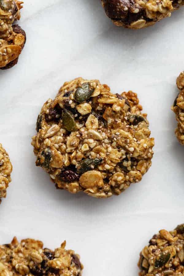 breakfast cookies on a marble board