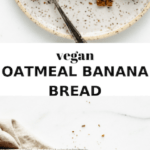 a vegan banana bread and a slice