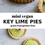 mini key lime pies on a grey board