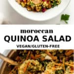 a bowl of moroccan quinoa salad