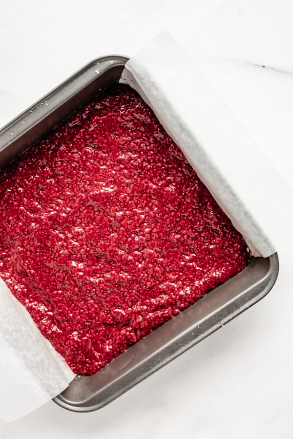 raspberry jam in a pan