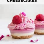 raw vegan raspberry cheesecakes