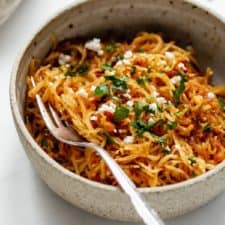 Sun-Dried Tomato Spaghetti Squash With Caramelized Onions