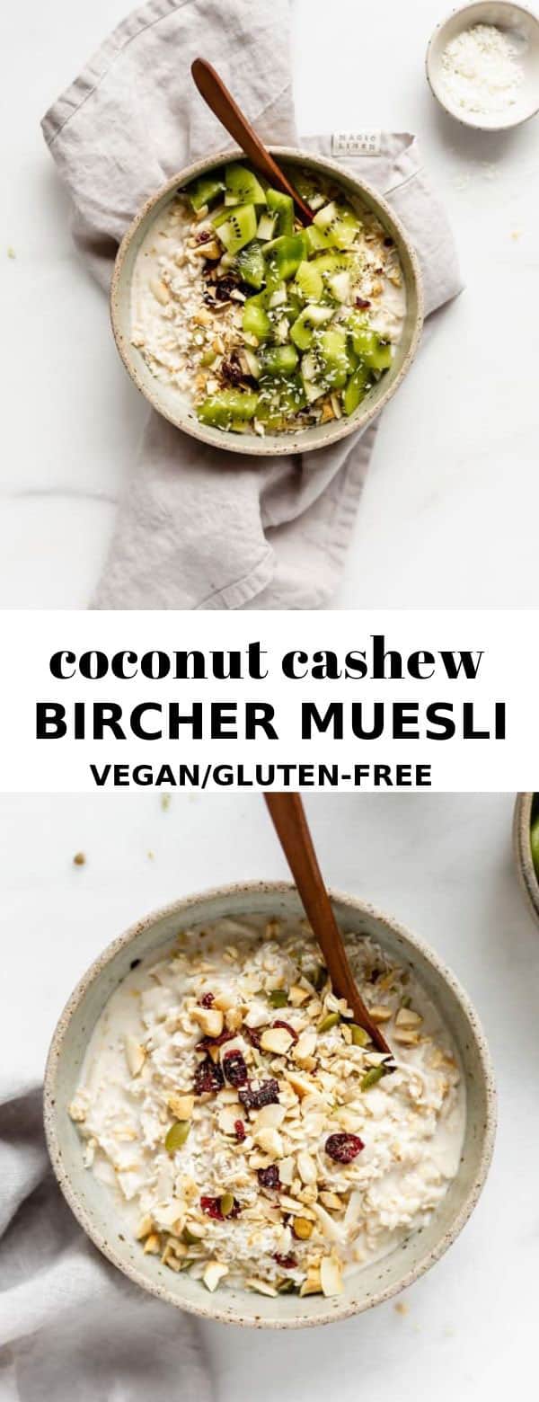 Coconut Cashew Bircher Muesli - Choosing Chia