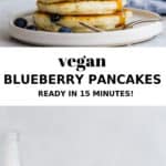 a stack of vegan pancakes
