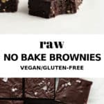 no bake brownies on parchment paper cut into squares