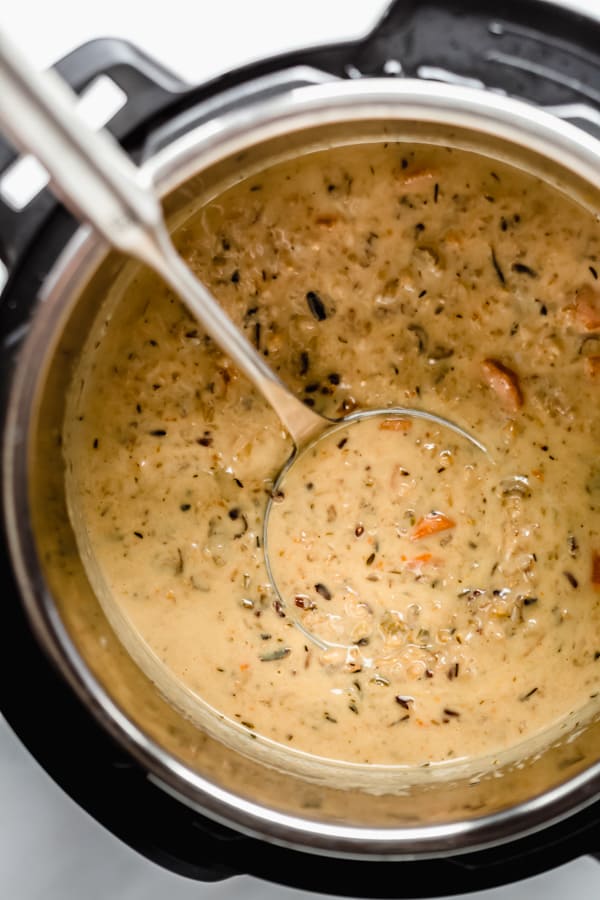 wild rice soup in an instant pot