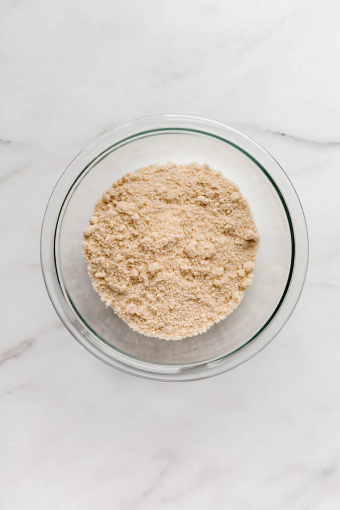 almond flour in a clear mixing bowl