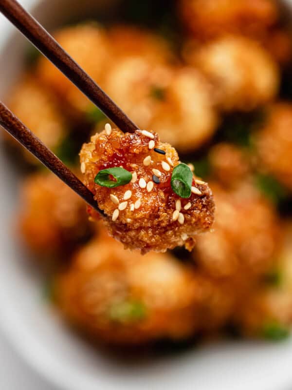 a piece of panko crusted cauliflower