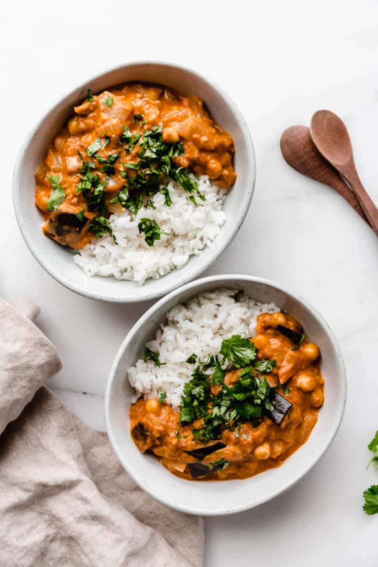 Vegan Indian Roasted Eggplant Curry Recipe - Choosing Chia